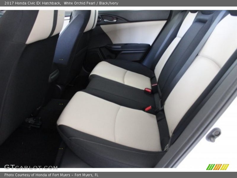 White Orchid Pearl / Black/Ivory 2017 Honda Civic EX Hatchback