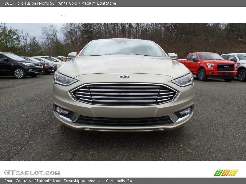 White Gold / Medium Light Stone 2017 Ford Fusion Hybrid SE