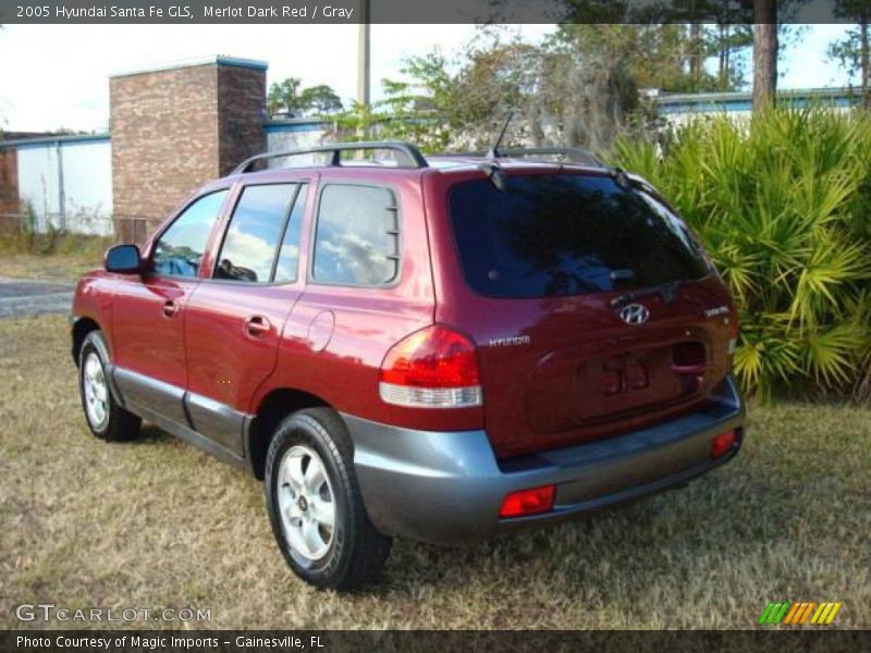Merlot Dark Red / Gray 2005 Hyundai Santa Fe GLS