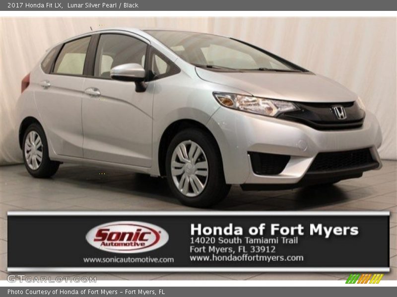Lunar Silver Pearl / Black 2017 Honda Fit LX
