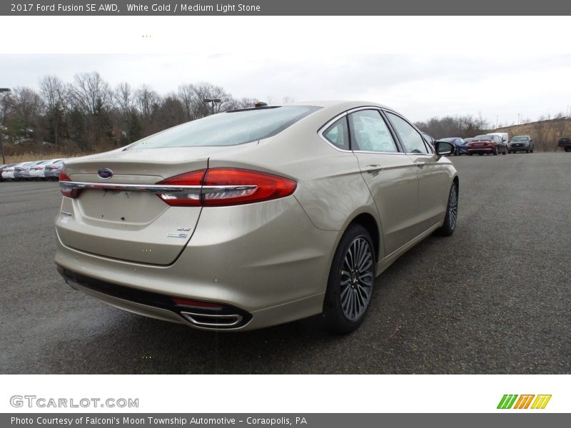 White Gold / Medium Light Stone 2017 Ford Fusion SE AWD