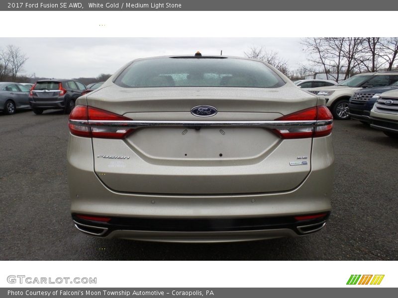White Gold / Medium Light Stone 2017 Ford Fusion SE AWD
