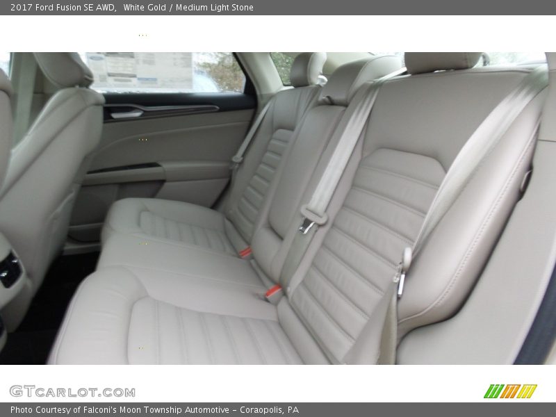 White Gold / Medium Light Stone 2017 Ford Fusion SE AWD