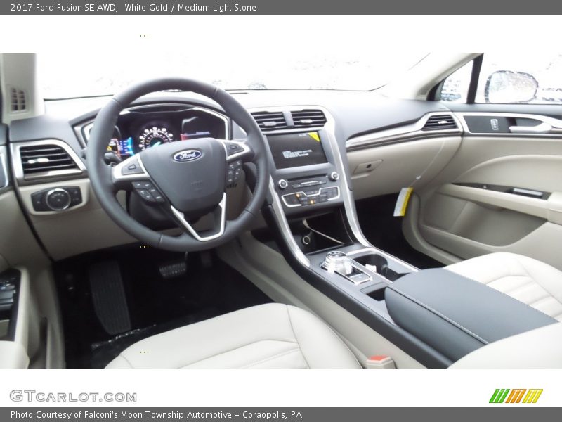 White Gold / Medium Light Stone 2017 Ford Fusion SE AWD