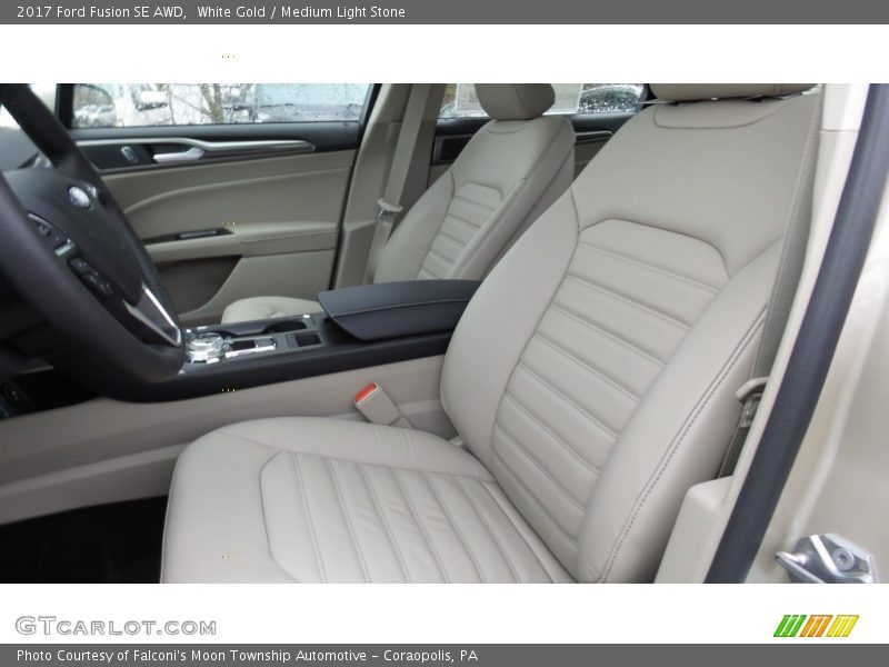 White Gold / Medium Light Stone 2017 Ford Fusion SE AWD