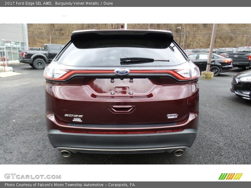 Burgundy Velvet Metallic / Dune 2017 Ford Edge SEL AWD