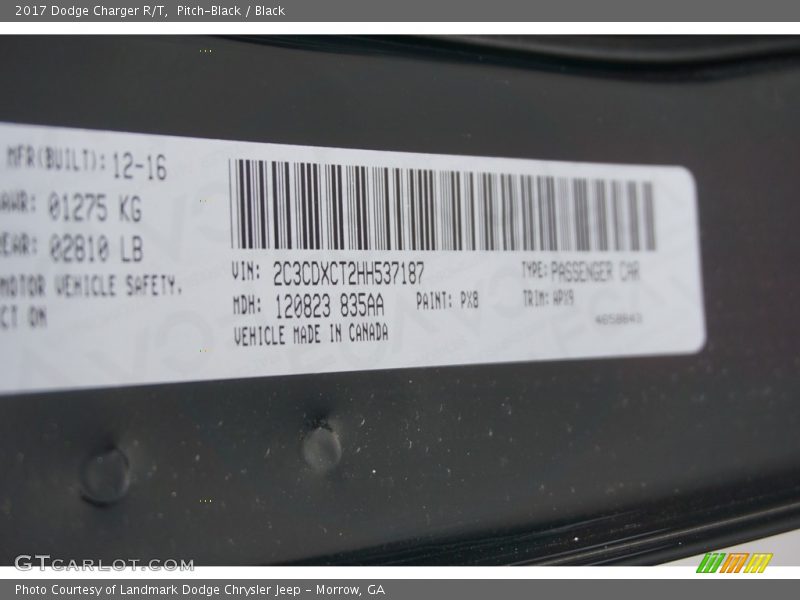 Pitch-Black / Black 2017 Dodge Charger R/T