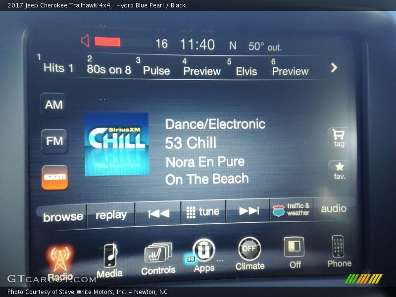 Hydro Blue Pearl / Black 2017 Jeep Cherokee Trailhawk 4x4