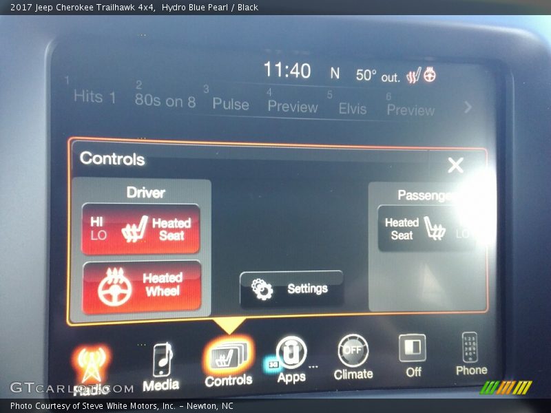 Hydro Blue Pearl / Black 2017 Jeep Cherokee Trailhawk 4x4