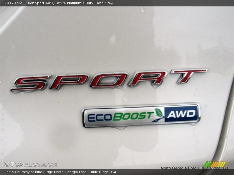White Platinum / Dark Earth Grey 2017 Ford Fusion Sport AWD