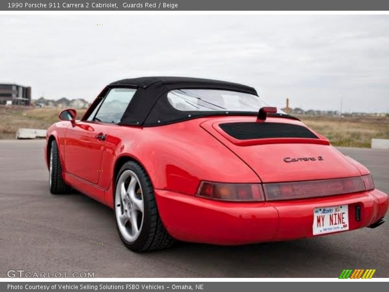 Guards Red / Beige 1990 Porsche 911 Carrera 2 Cabriolet