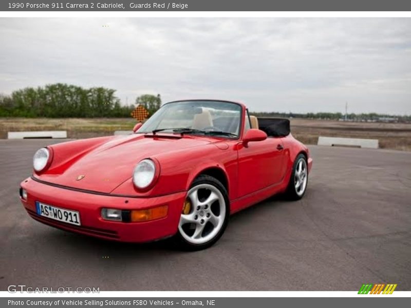 Front 3/4 View of 1990 911 Carrera 2 Cabriolet