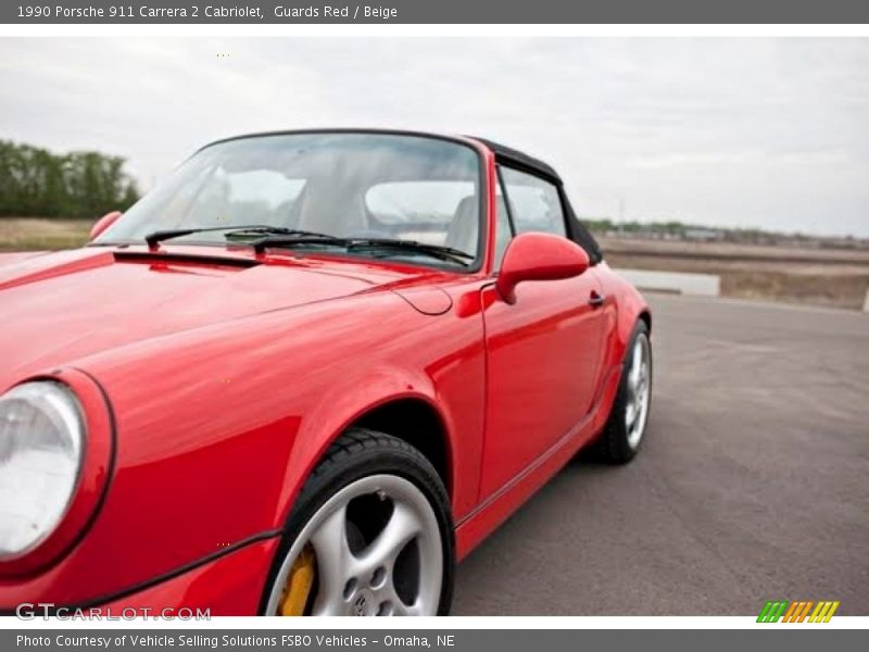 Guards Red / Beige 1990 Porsche 911 Carrera 2 Cabriolet