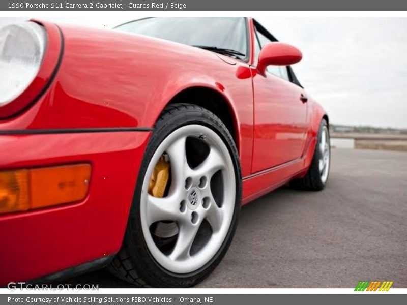 Guards Red / Beige 1990 Porsche 911 Carrera 2 Cabriolet