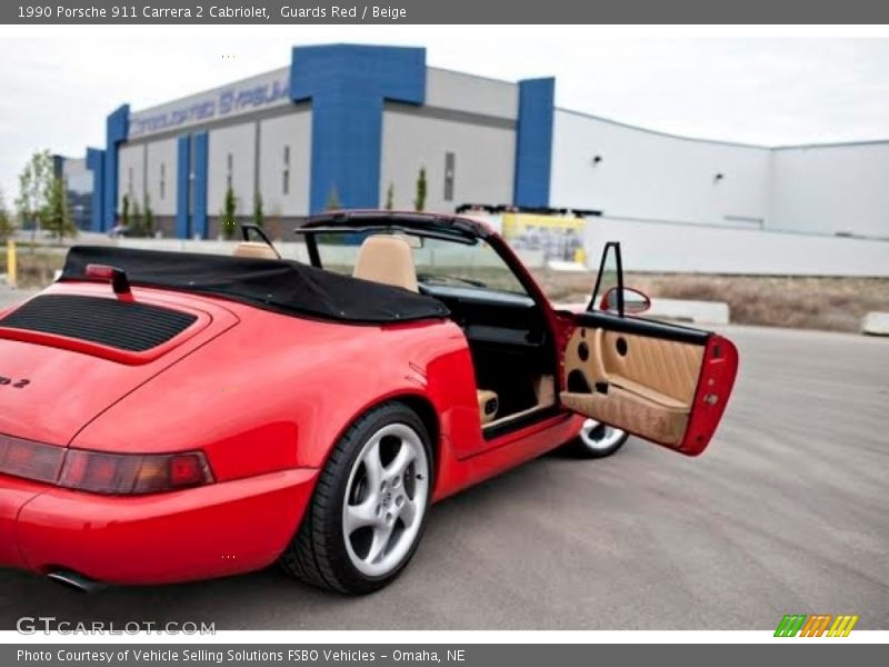 Guards Red / Beige 1990 Porsche 911 Carrera 2 Cabriolet