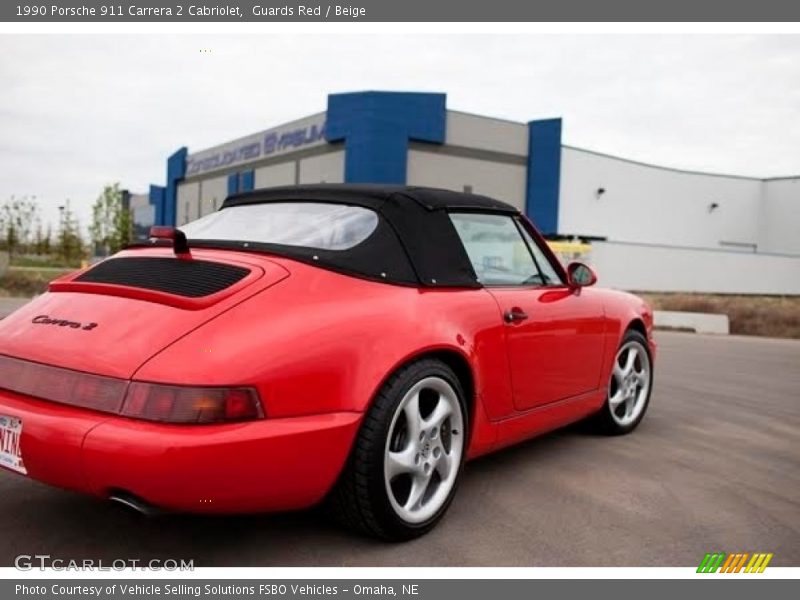 Guards Red / Beige 1990 Porsche 911 Carrera 2 Cabriolet
