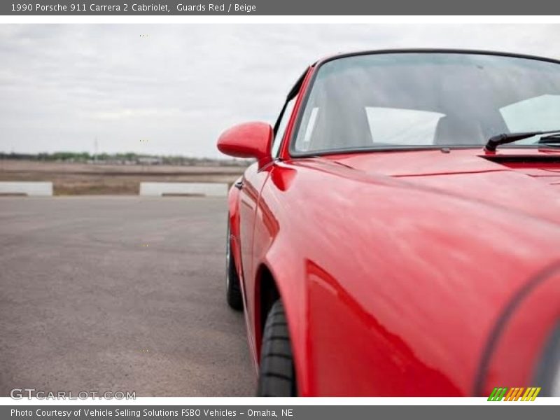 Guards Red / Beige 1990 Porsche 911 Carrera 2 Cabriolet