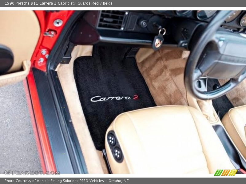 Guards Red / Beige 1990 Porsche 911 Carrera 2 Cabriolet