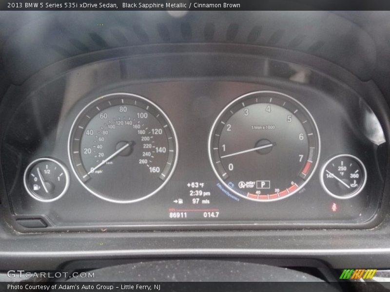 Black Sapphire Metallic / Cinnamon Brown 2013 BMW 5 Series 535i xDrive Sedan