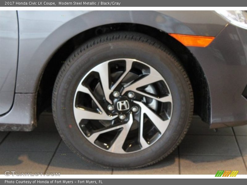 Modern Steel Metallic / Black/Gray 2017 Honda Civic LX Coupe