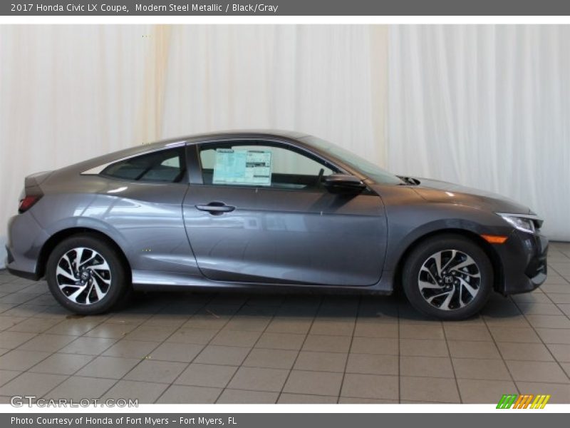 Modern Steel Metallic / Black/Gray 2017 Honda Civic LX Coupe
