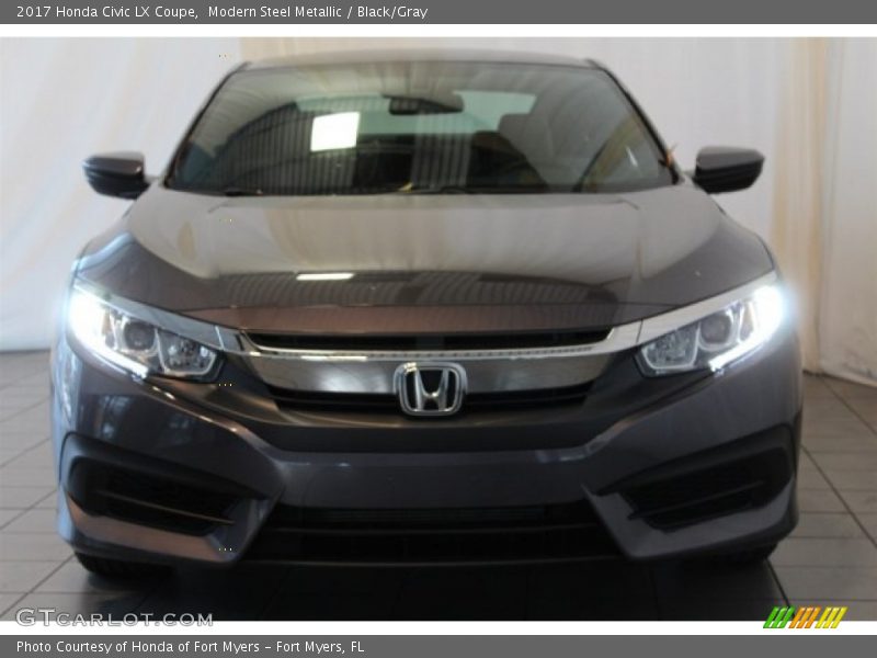 Modern Steel Metallic / Black/Gray 2017 Honda Civic LX Coupe