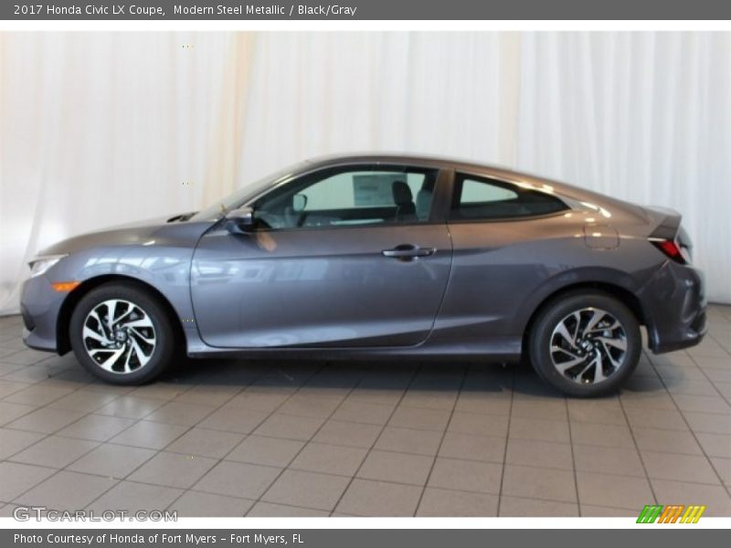 Modern Steel Metallic / Black/Gray 2017 Honda Civic LX Coupe