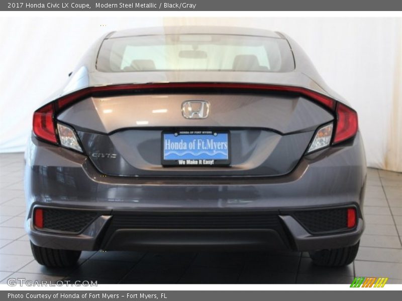 Modern Steel Metallic / Black/Gray 2017 Honda Civic LX Coupe