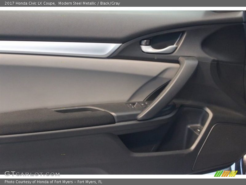Modern Steel Metallic / Black/Gray 2017 Honda Civic LX Coupe