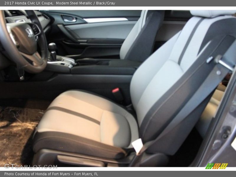 Modern Steel Metallic / Black/Gray 2017 Honda Civic LX Coupe
