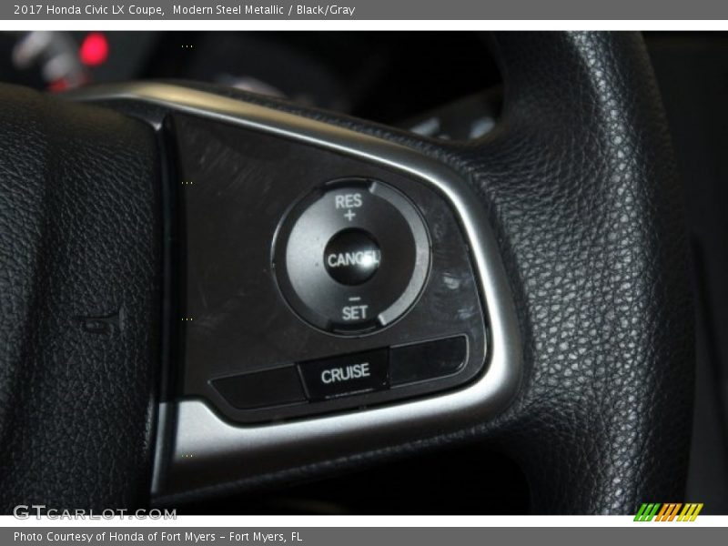 Modern Steel Metallic / Black/Gray 2017 Honda Civic LX Coupe