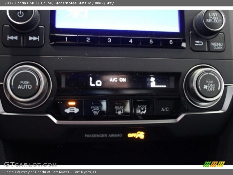 Modern Steel Metallic / Black/Gray 2017 Honda Civic LX Coupe