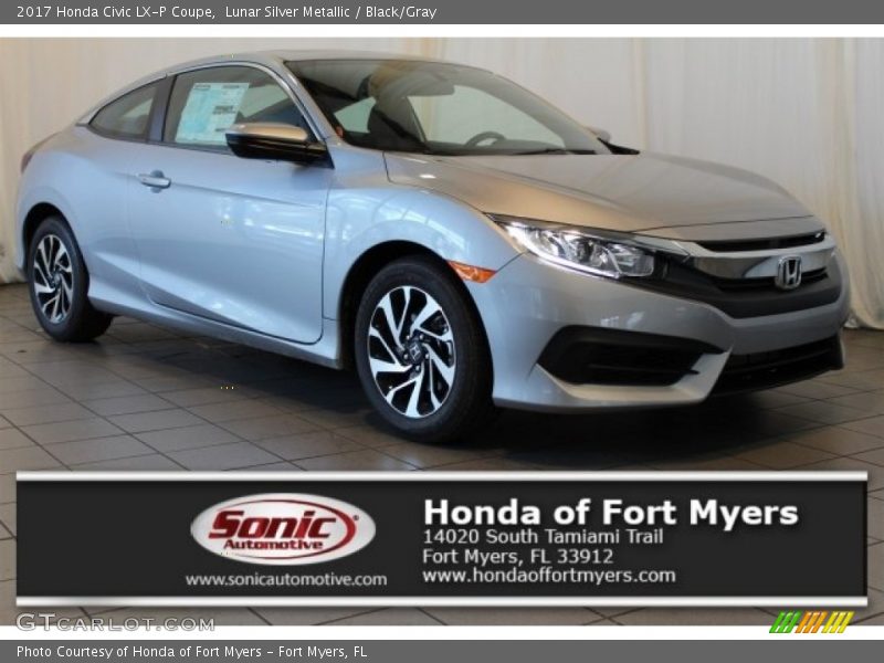 Lunar Silver Metallic / Black/Gray 2017 Honda Civic LX-P Coupe