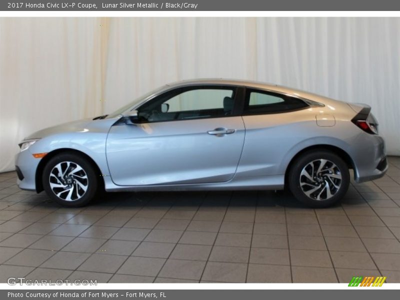 Lunar Silver Metallic / Black/Gray 2017 Honda Civic LX-P Coupe