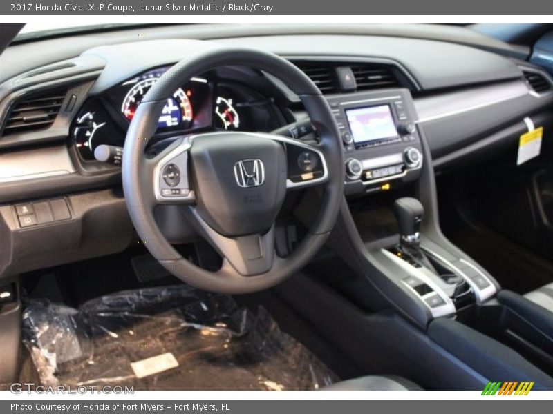 Lunar Silver Metallic / Black/Gray 2017 Honda Civic LX-P Coupe