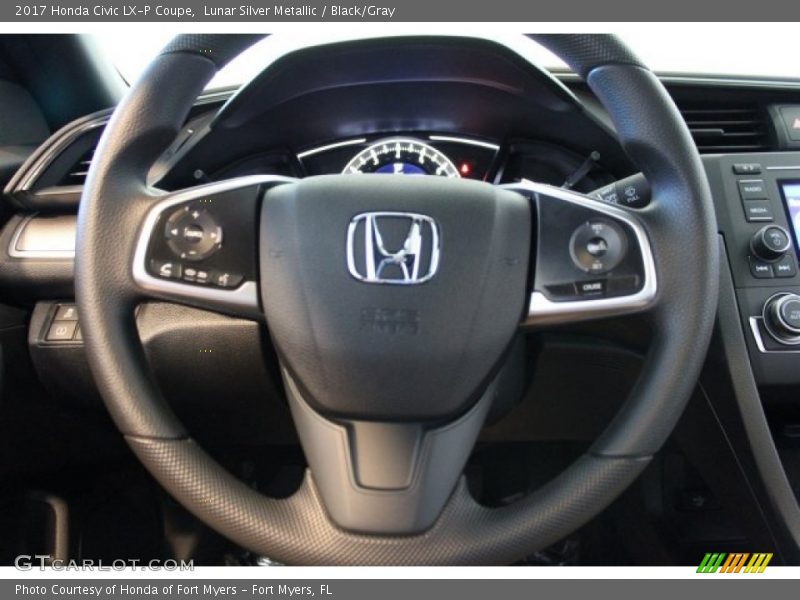 Lunar Silver Metallic / Black/Gray 2017 Honda Civic LX-P Coupe