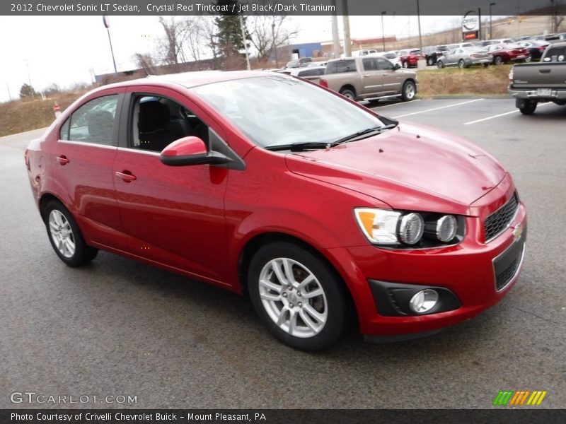 Crystal Red Tintcoat / Jet Black/Dark Titanium 2012 Chevrolet Sonic LT Sedan