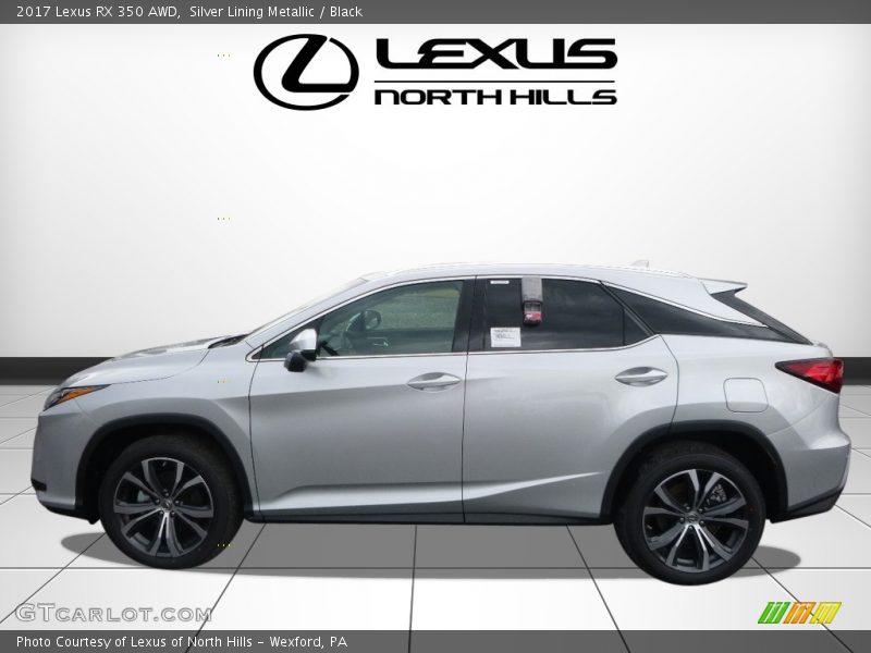 Silver Lining Metallic / Black 2017 Lexus RX 350 AWD