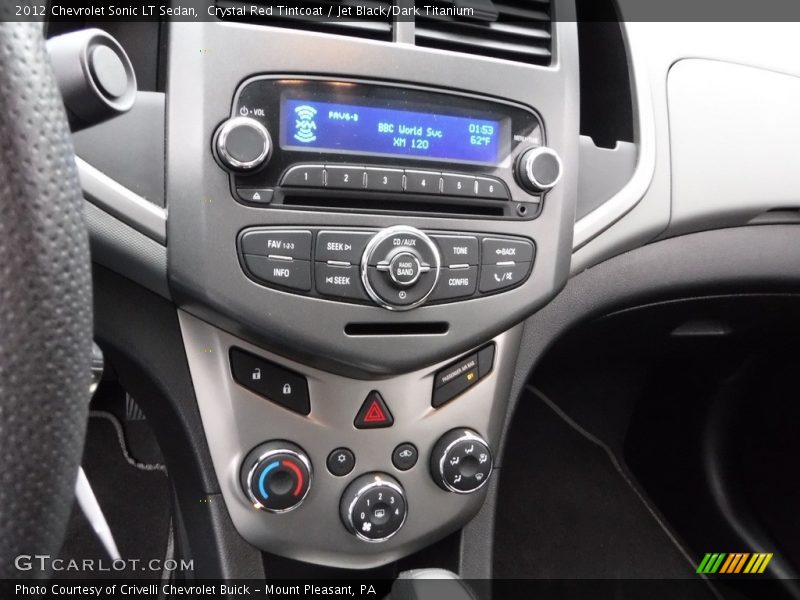 Crystal Red Tintcoat / Jet Black/Dark Titanium 2012 Chevrolet Sonic LT Sedan