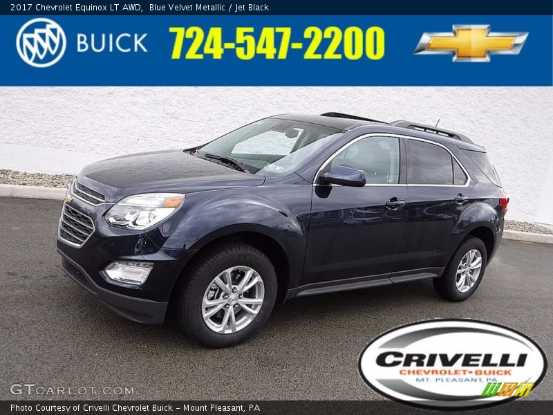 Blue Velvet Metallic / Jet Black 2017 Chevrolet Equinox LT AWD