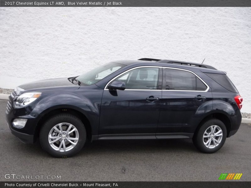 Blue Velvet Metallic / Jet Black 2017 Chevrolet Equinox LT AWD