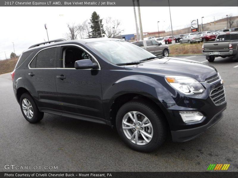 Blue Velvet Metallic / Jet Black 2017 Chevrolet Equinox LT AWD