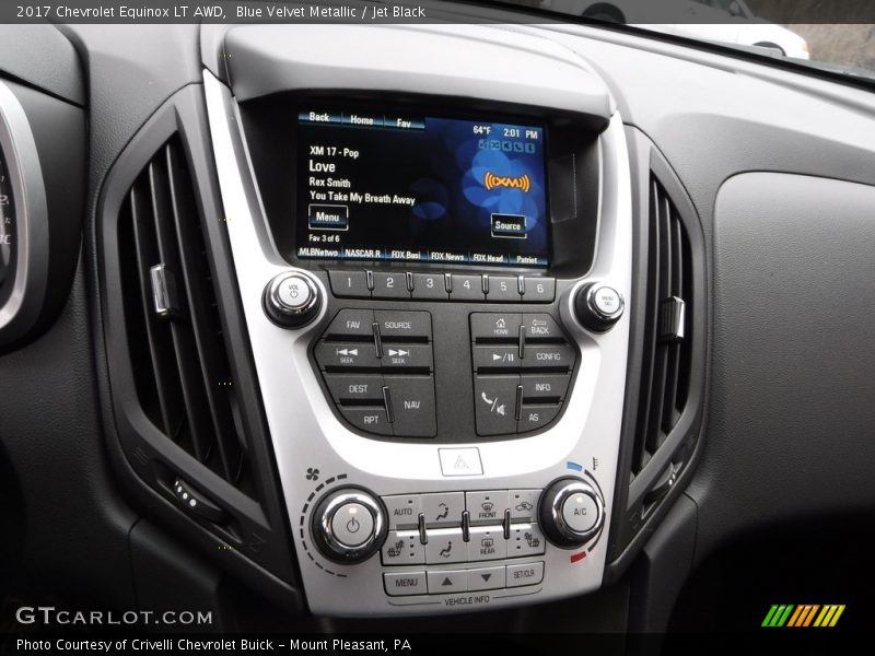 Blue Velvet Metallic / Jet Black 2017 Chevrolet Equinox LT AWD