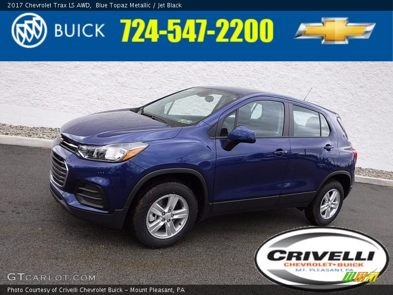 Blue Topaz Metallic / Jet Black 2017 Chevrolet Trax LS AWD