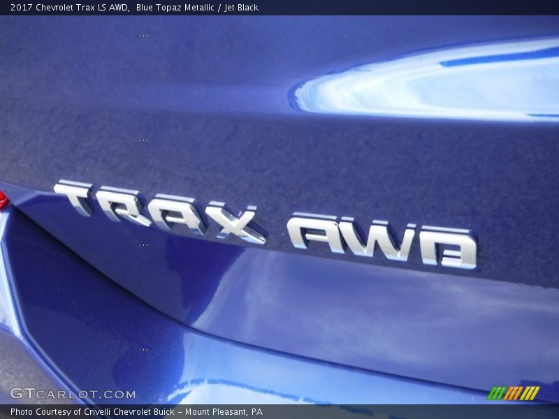 Blue Topaz Metallic / Jet Black 2017 Chevrolet Trax LS AWD