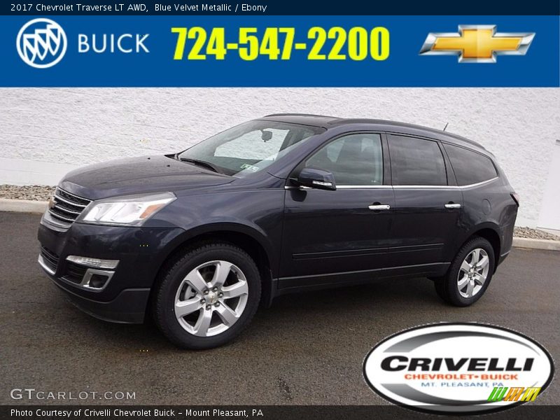 Blue Velvet Metallic / Ebony 2017 Chevrolet Traverse LT AWD