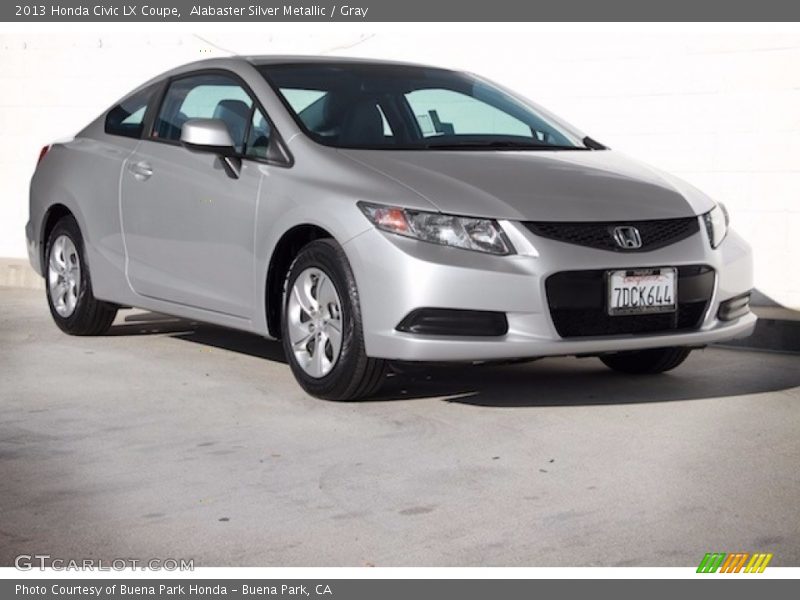 Alabaster Silver Metallic / Gray 2013 Honda Civic LX Coupe