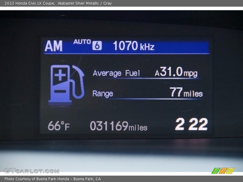 Alabaster Silver Metallic / Gray 2013 Honda Civic LX Coupe