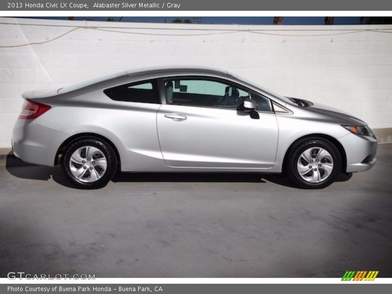 Alabaster Silver Metallic / Gray 2013 Honda Civic LX Coupe