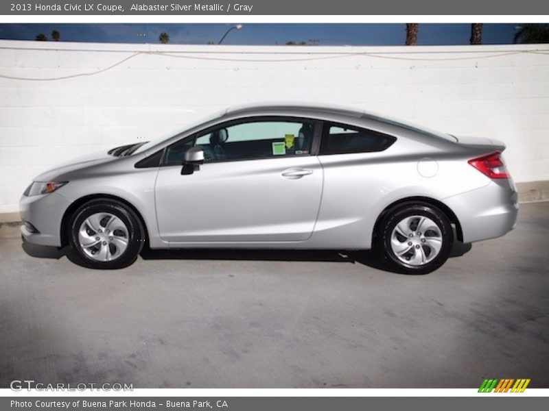 Alabaster Silver Metallic / Gray 2013 Honda Civic LX Coupe